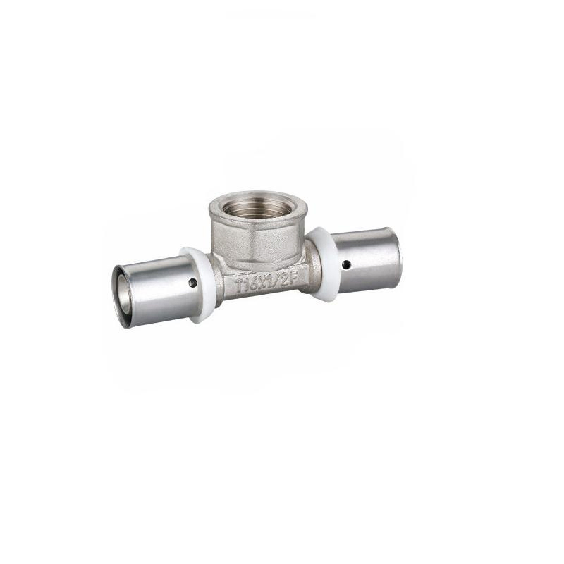 T Shape Brass Female Thread Compression Pex Pipe Fitting