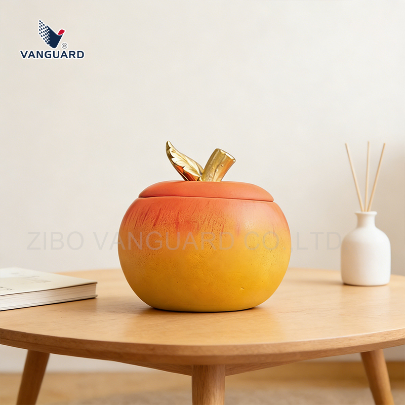 Apple Shape Ashtray Resin Keepsake Statue Custom Resin Ornament for Home Decor