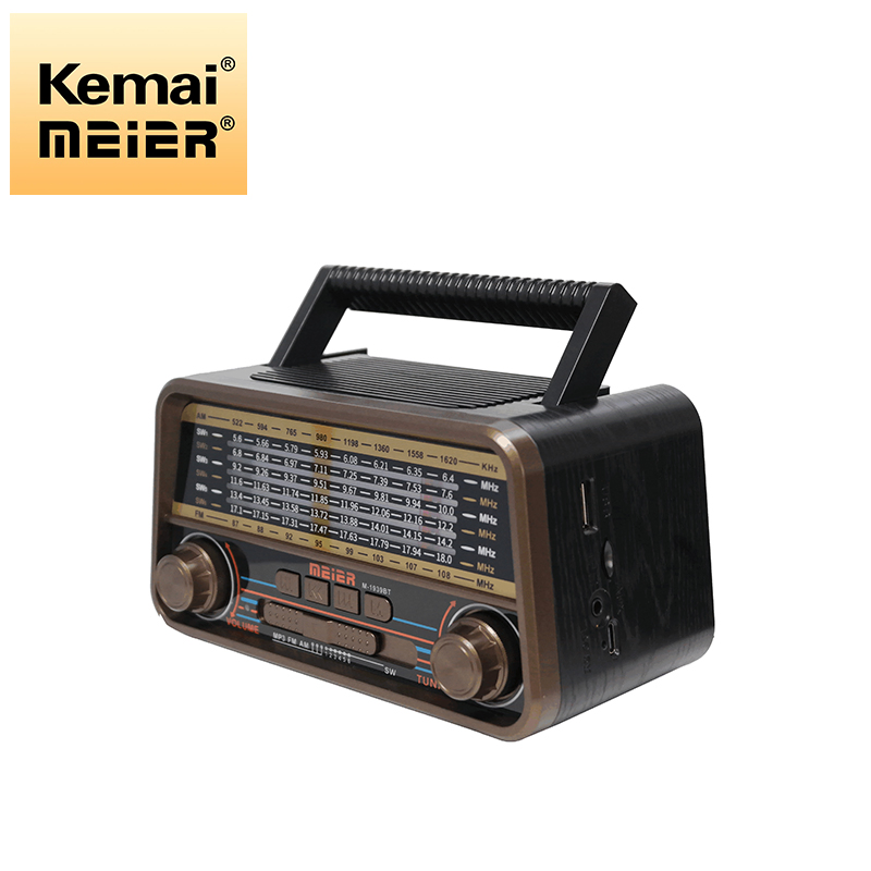 Retro USB Radio Portable Stereo Wireless Wooden Housing Radio with Am FM