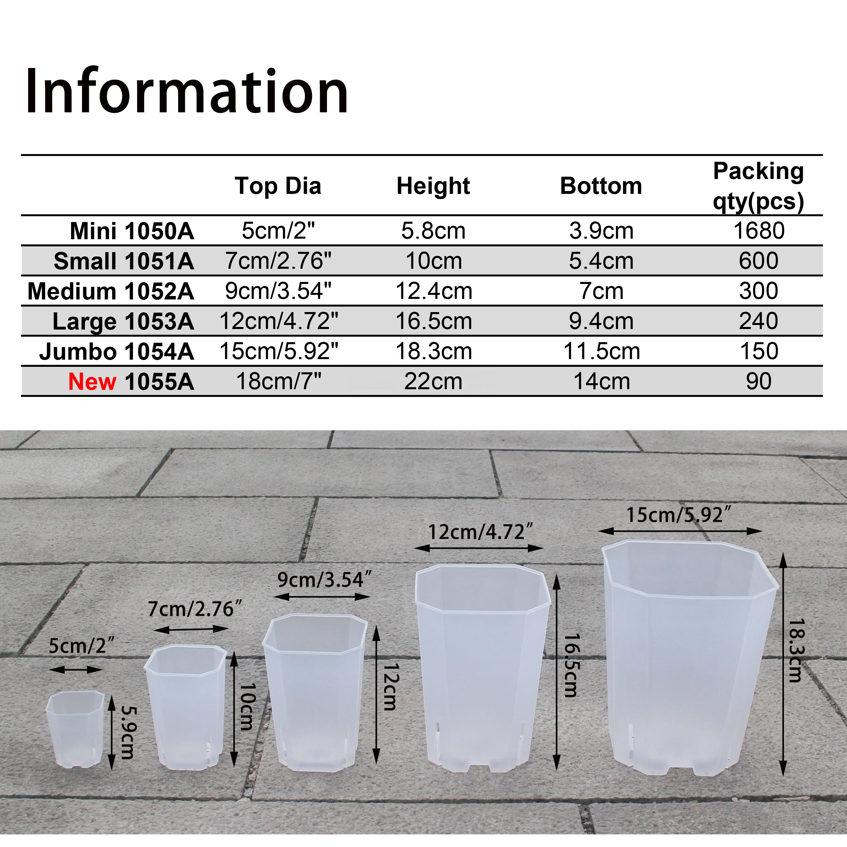 Горшок цветочный квадратный прозрачный пластиковый высокий