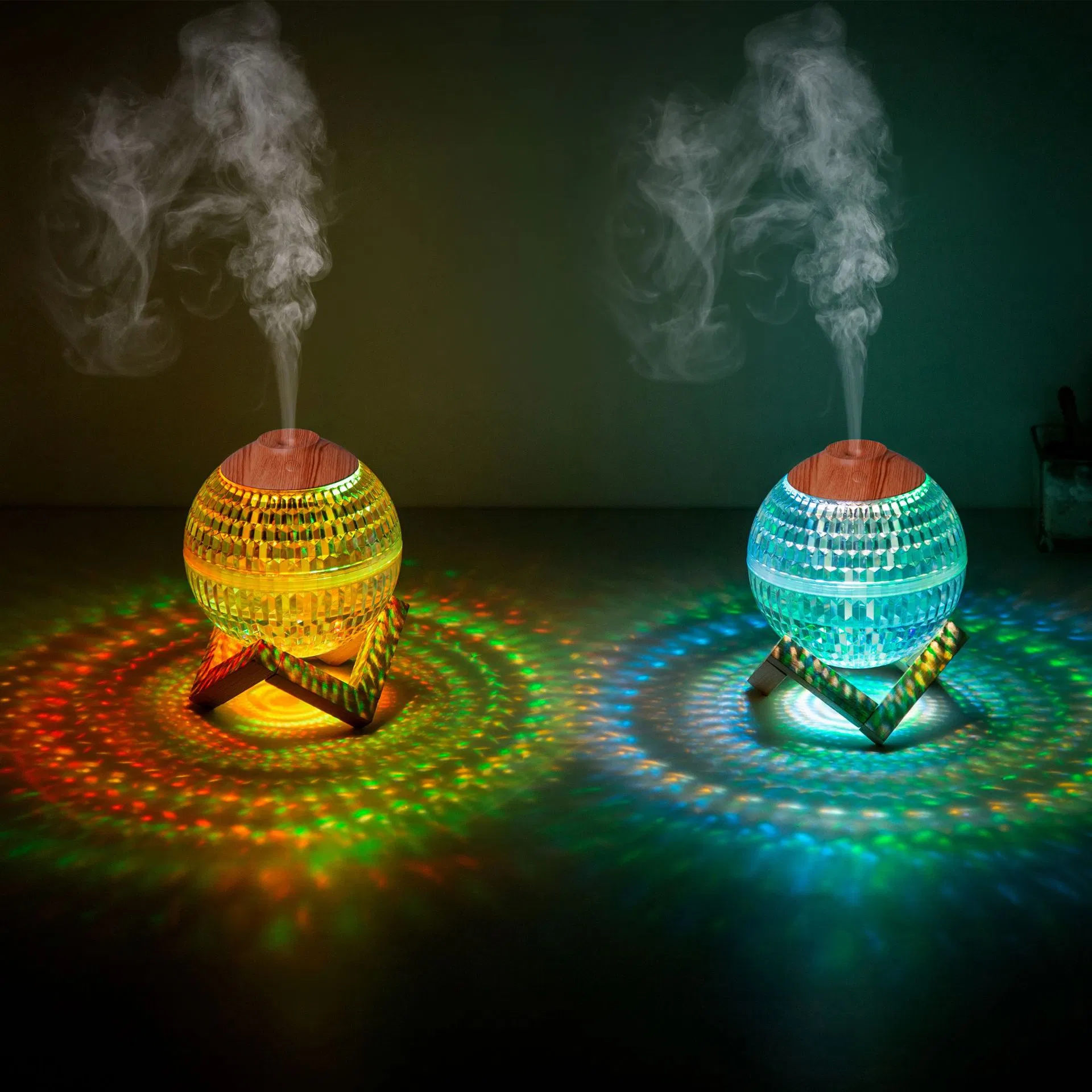 New Net Red Cross-Border Crystal Ball Humidifier RGB Seven Color Light Color Creative Mini Silent Fog Fog Atomization