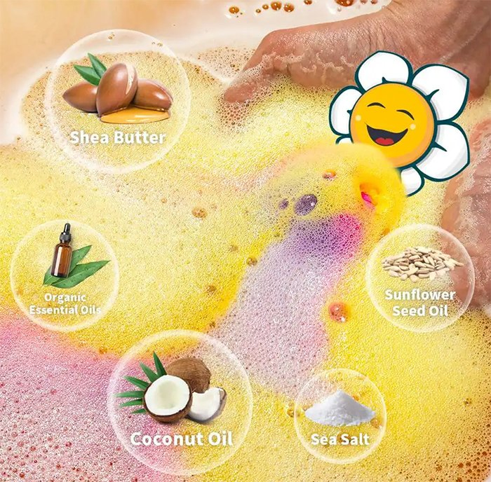 Online Wholesale and Retail 12PCS Kids Organic Small Surprise Bubble Bath Toy Love Bath Bomb