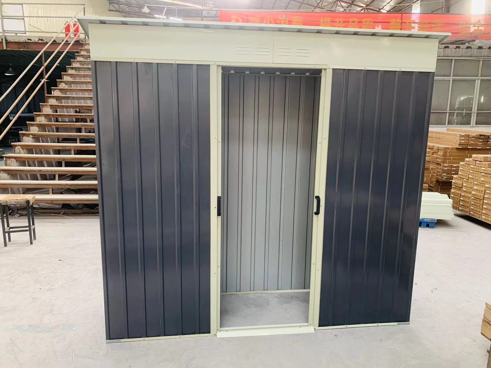 Prefabricated Outdoor Metal Light Steel Garden Shed Easy Assemble Tool Shed
