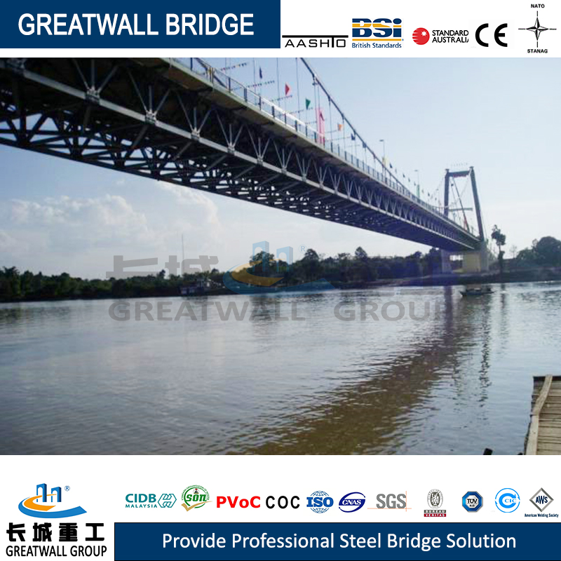 Customizable Hot Selling Prefabricated Steel Suspension Bridge Spot with Heavy Loading