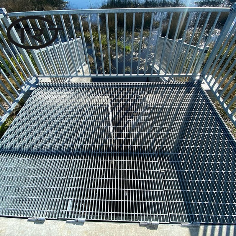 14" Wide Galvanized Steel Trench Drain Bar Grating