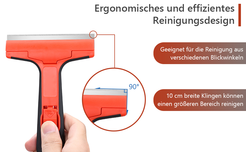 Hautine Cleaning Window Plastic Scraper with Metal Blades