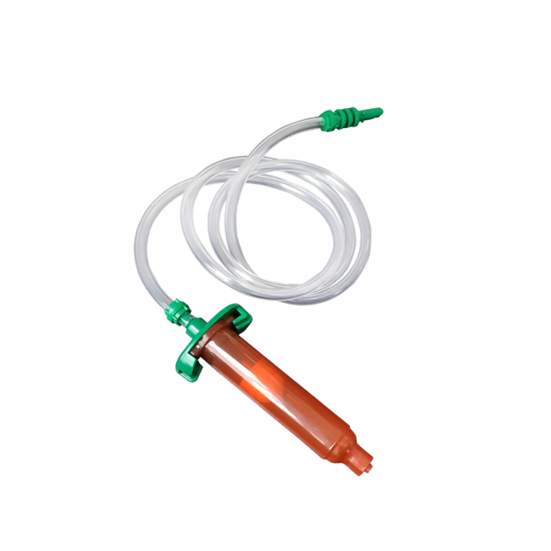 New American-Style Pneumatic Dispensing Syringe 10cc Three-Piece Set in Amber Color