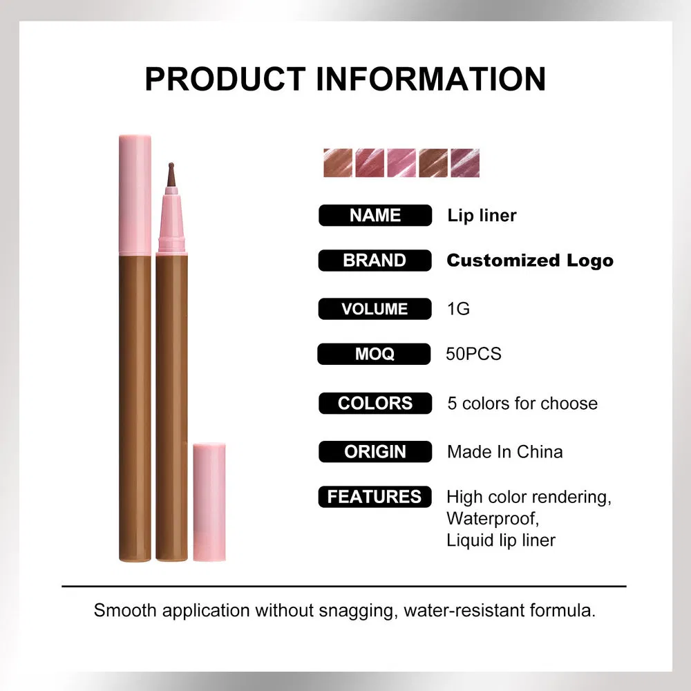 Easy Apply Color Water Proof Customised Lip Liner for Annual Meetings