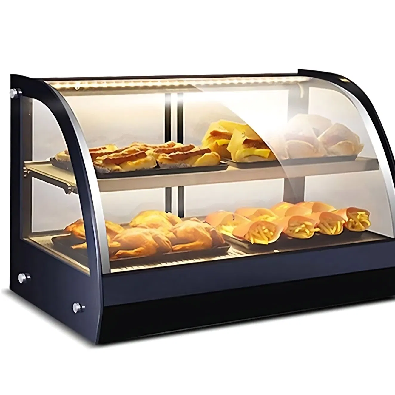 CE Certified Electric Curved Food Warming Display Meets European Safety Standards