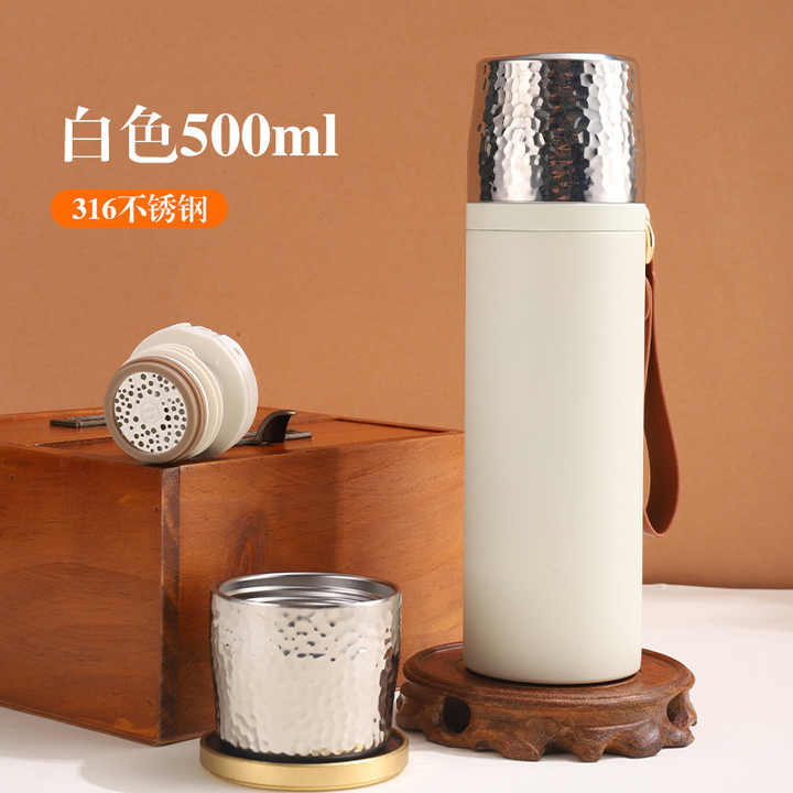 Portable Stainless Steel 316 Bottle High-Appearance Level Coffee Cup with Double Drink Straw Modern Design Thermoses Mug