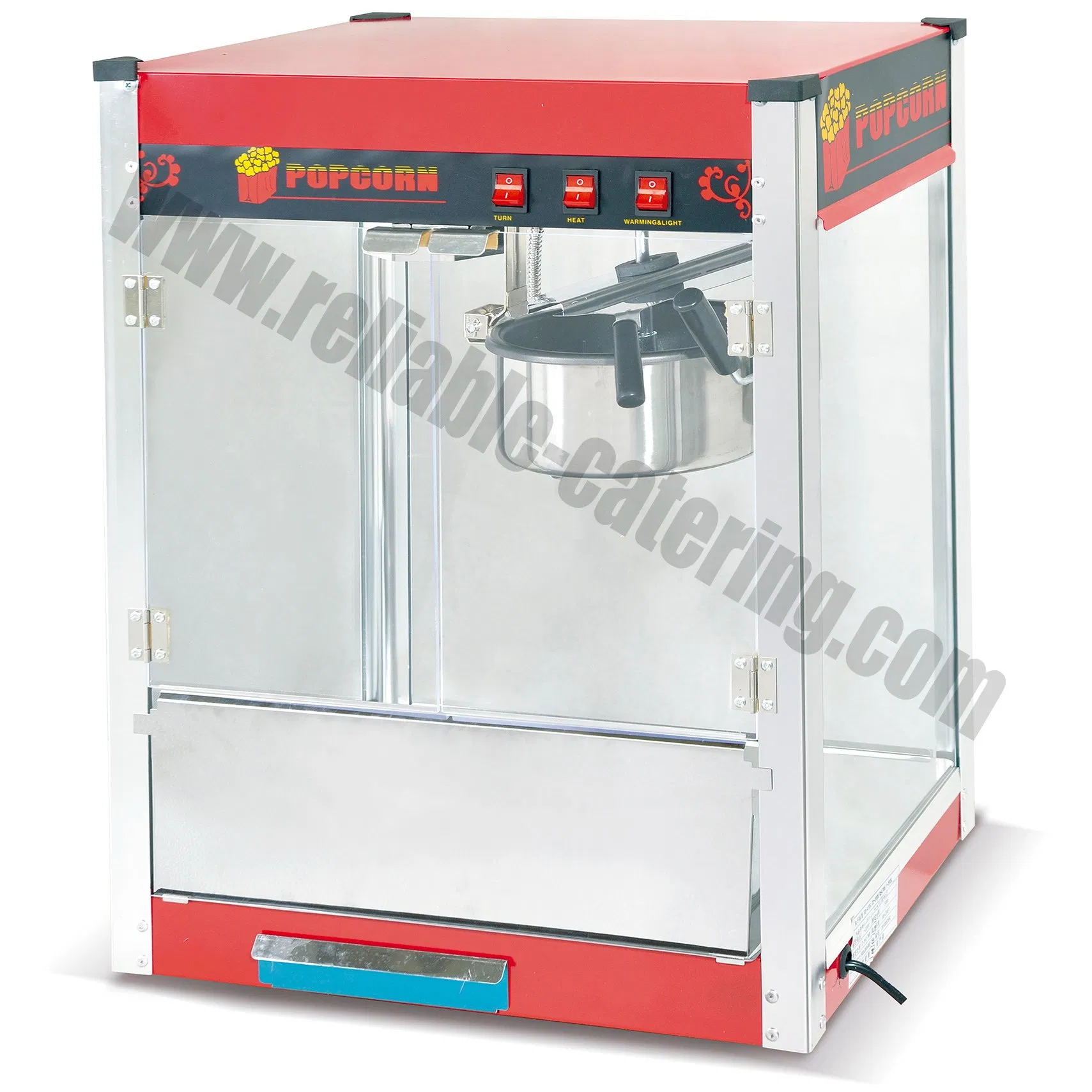 Stainless Steel Commercial Popcorn Machine Industrial 220V Electric Popper Maker for Business Carame Coating System Dual Kettle Candy Coater Food Trailer Ready