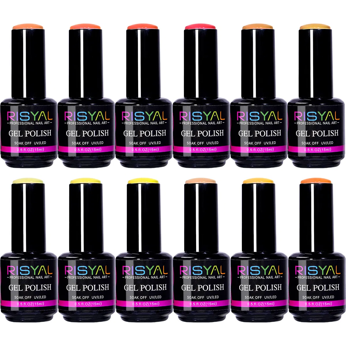 Professional 12 Colors Vibrant Long Lasting Gel Nail Polish for Salon Manicure Nail Art Kit