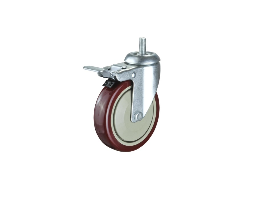 125mm Industrial Castor Screw Thread Caster Wheel with Brake