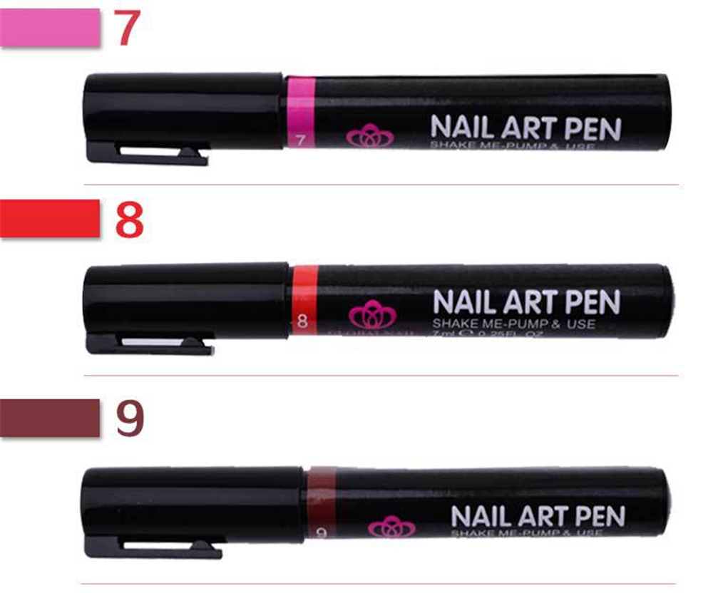 3 in 1 16colors One Step UV Gel Soak off UV Gel Polish Nail Art Gel Pencil Varnish Nail Polish Pen for Nail Art