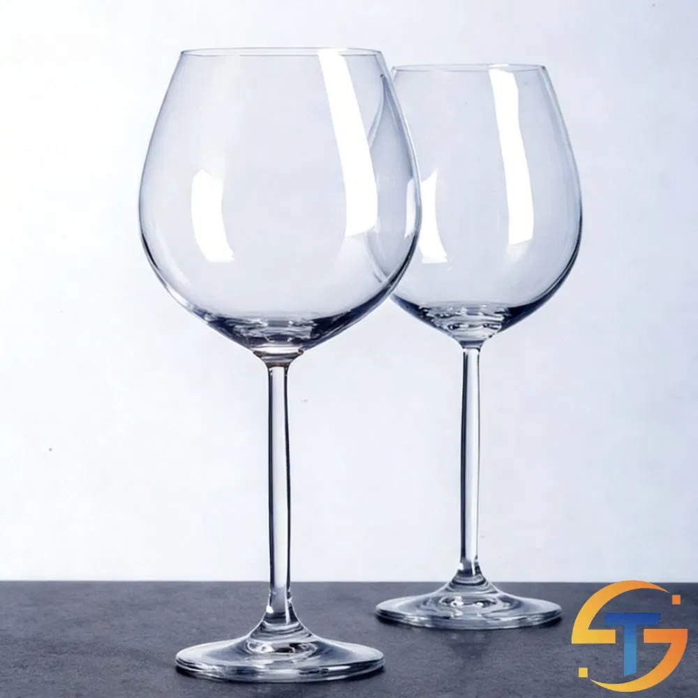 Burgundy Red Wineglass Wide Belly Crystal Glass Grape Stemmed Goblet Glasses