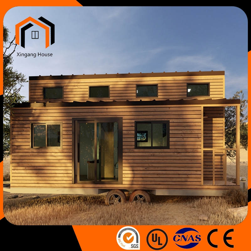Luxury Wooden Style Light Steel House Two-Story Cottage Prefabricated House Trailer House