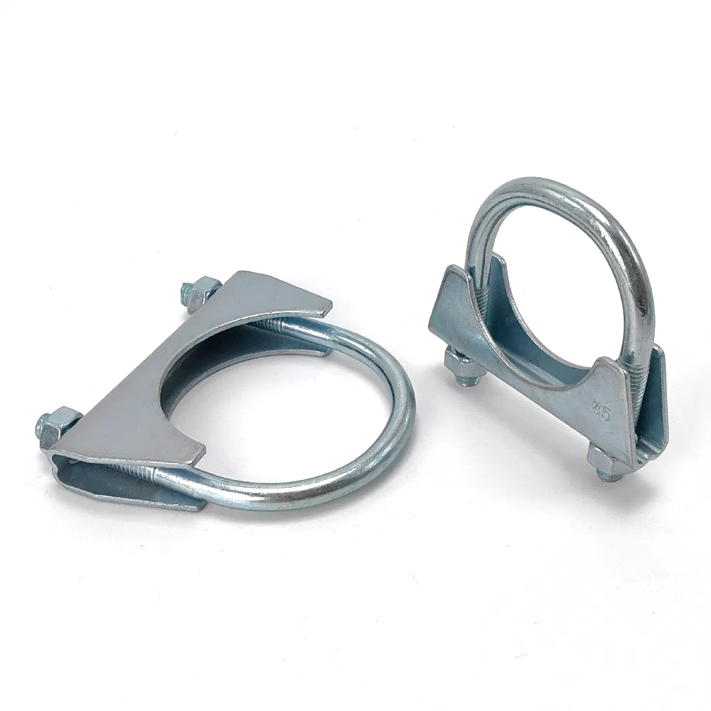 Zinc Plated M8 U Muffler Clamp Fits for 2.25'' Od Exhaust Pipes