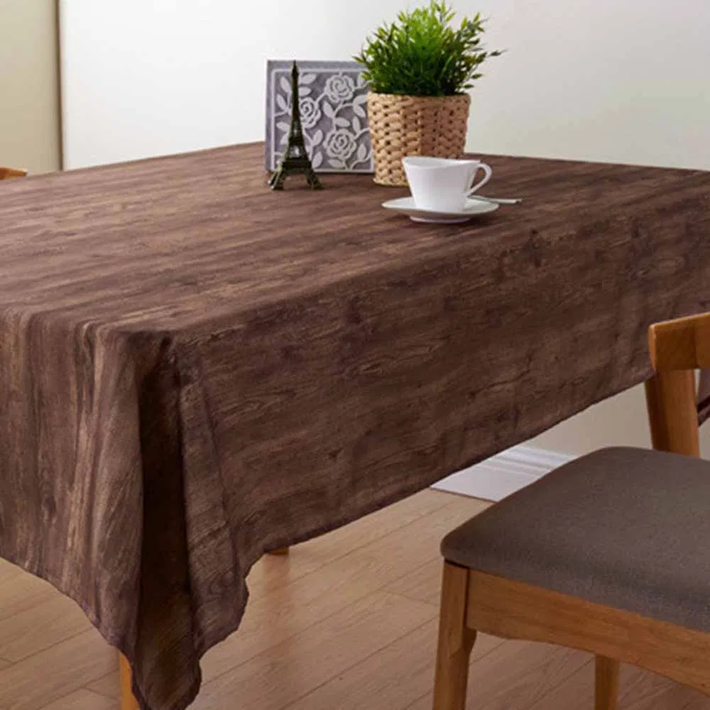 Waterproof Wood Print Square Tablecloth