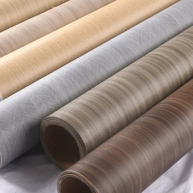 Factory Direct PVC Plastic Decorative Films Wood Grain Marble Design Matte Finish Interior Door Furniture Wall Panel Decking