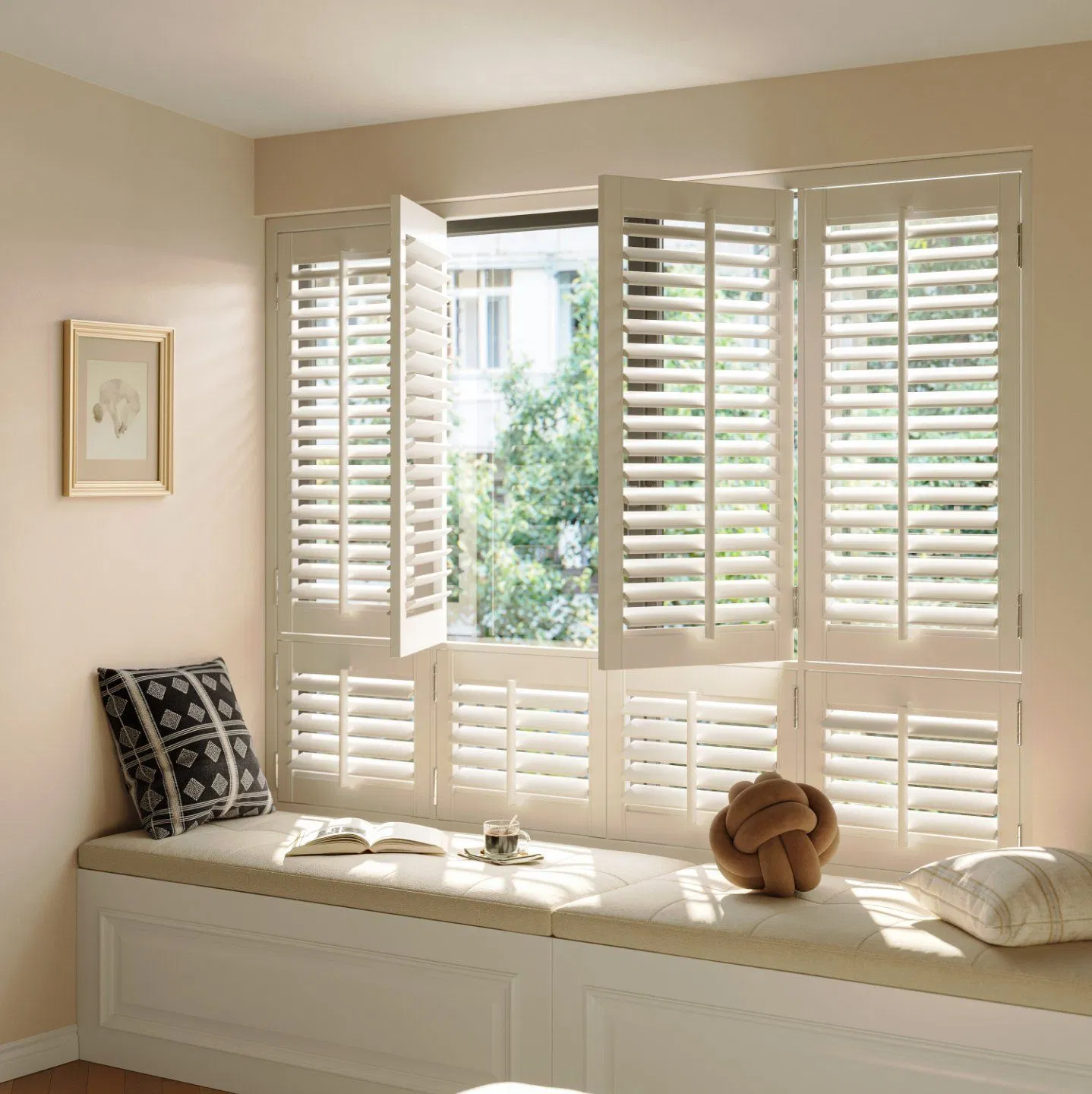 Paulownia Wood Plantation Shutters for Perfect for Tall Windowswindow Coverings