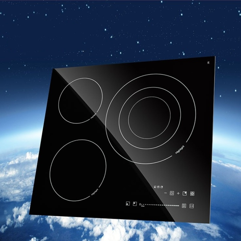 Customized Heat-Resistant Black Glass-Ceramic Cooktop Panel for Kitchen