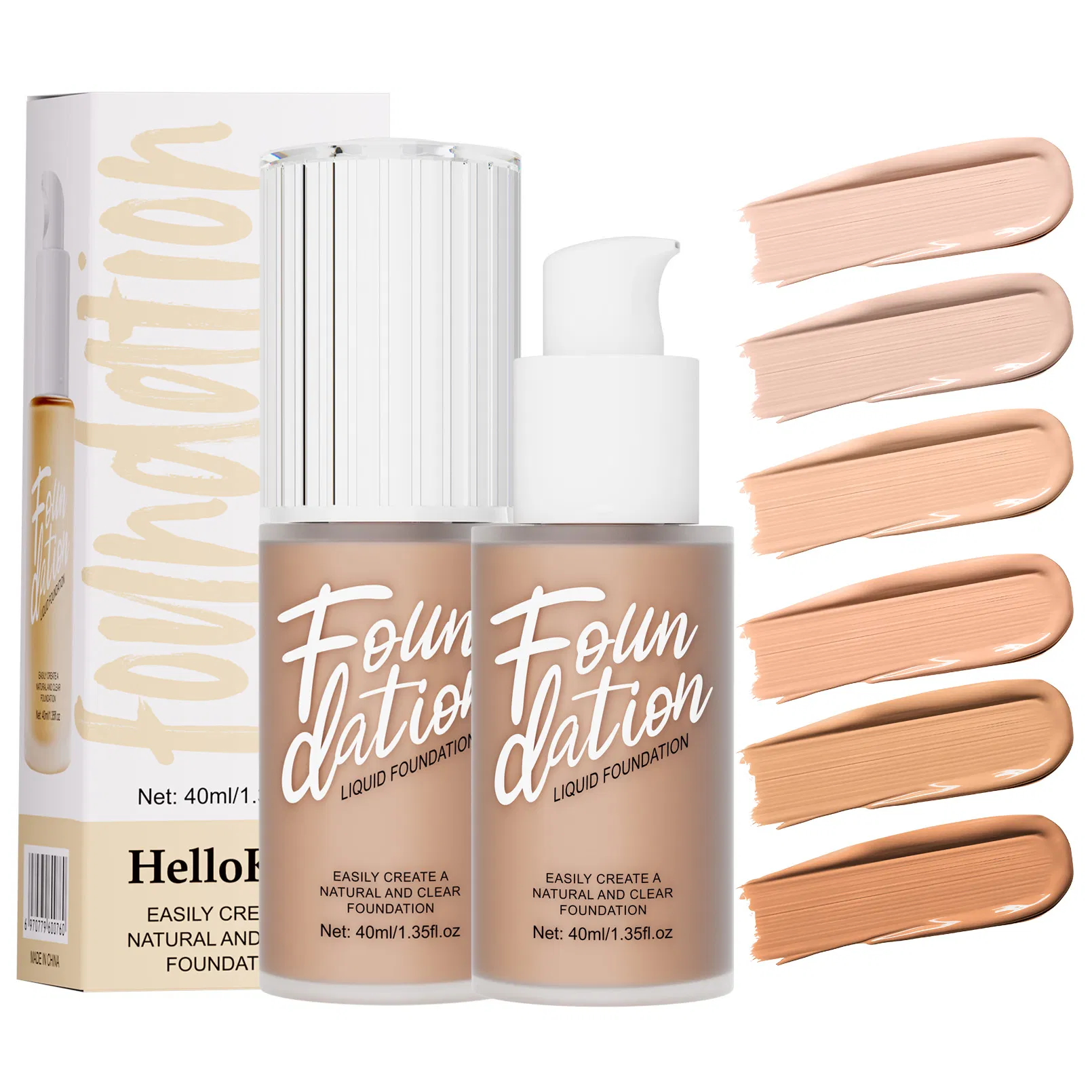 New Natural High Quality Foundation Liquid with Skin Loving Ingredients Full Cover Multi Color Foundation Makeup