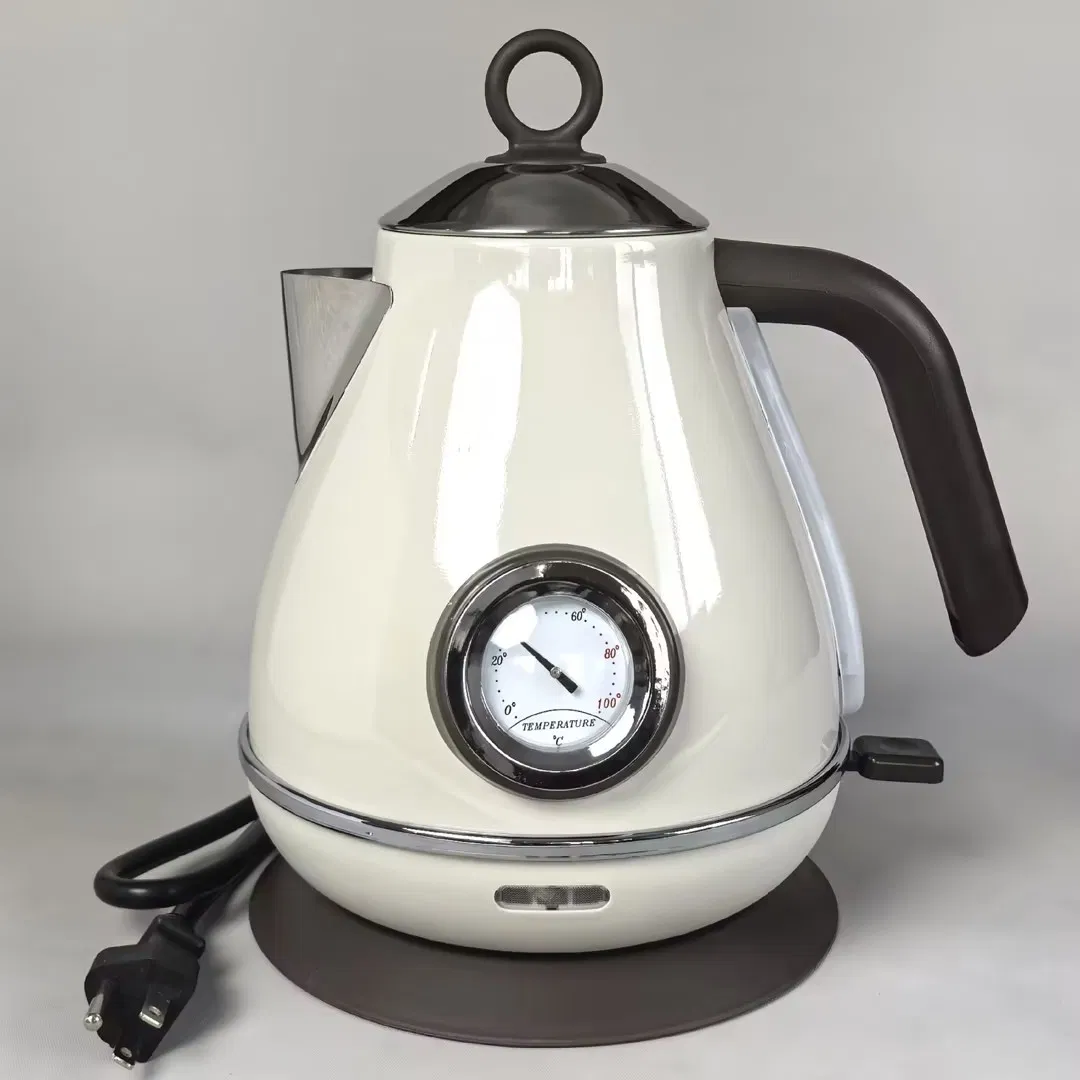 Durable Stainless Steel Water Kettle 1.7L Electric Retro Tea Pot