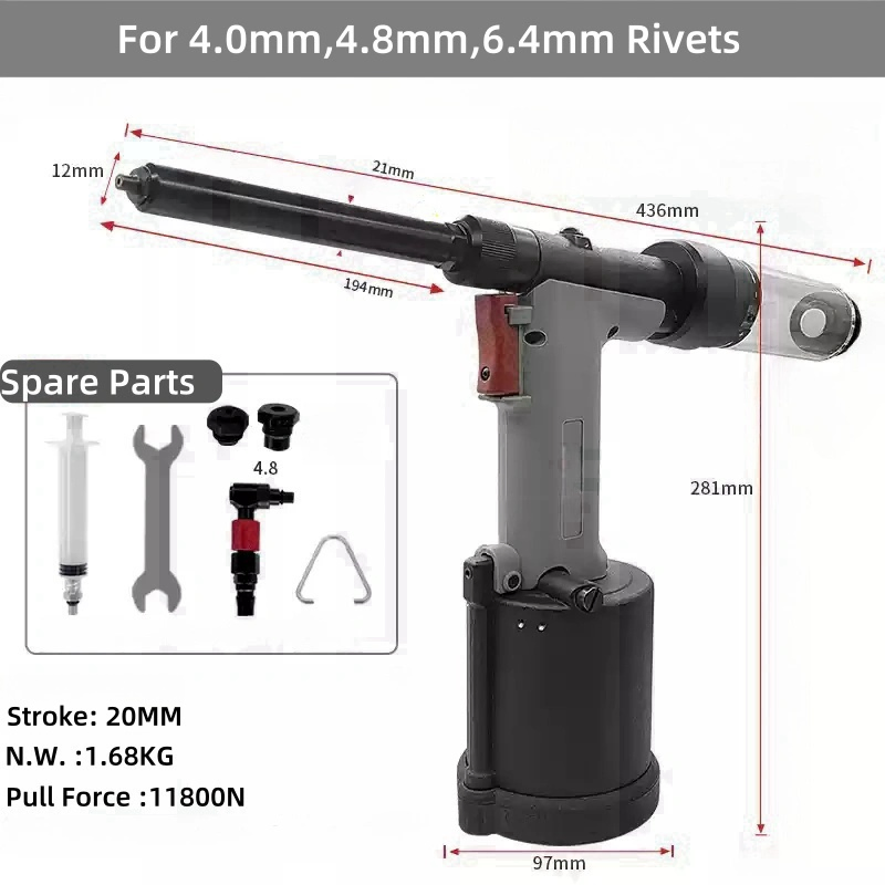 Пневматическая заклепочная машина Heavy Duty с самовсасыванием