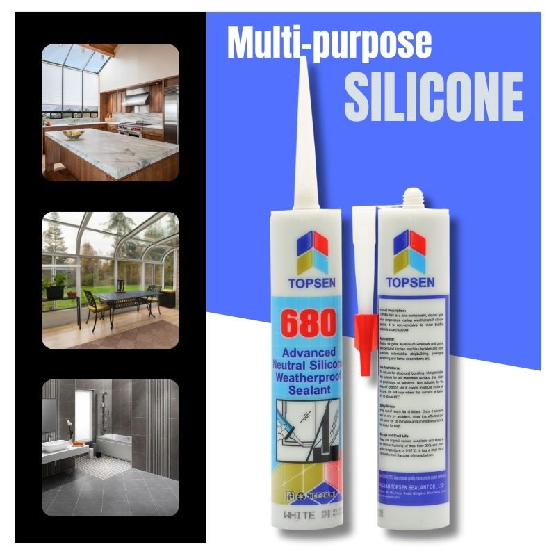 Construction Grade Topsen 680 Heat Mold Resistant Silicone Sealant