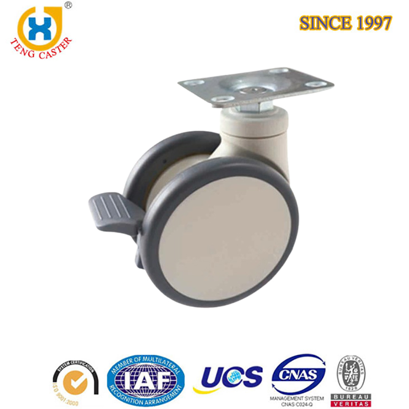 5 Inch Double Wheel Silent Medical Caster for Hospital Equipment with Lock