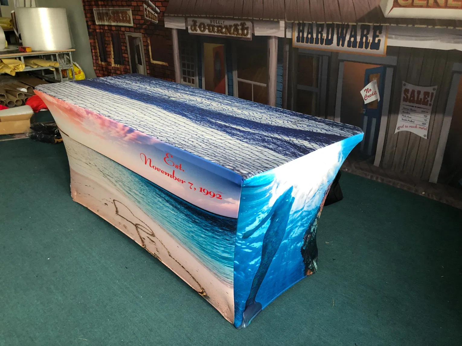 High Quality 4FT 5FT 6FT 8FT Tablecloth Booth Polyester Table Throw Custom Table Cover Cloths