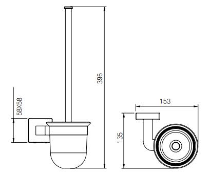 Держатель для туалетного ёршика бронза, нержавеющая сталь