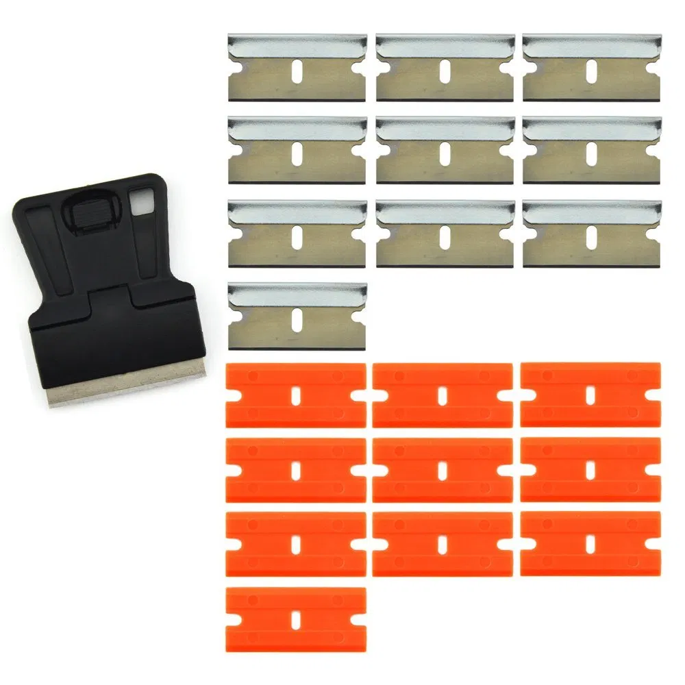 Cleaning Scraper Plastic Razor Scraperw/Double-Edged Plastic Blades or Metal Blades