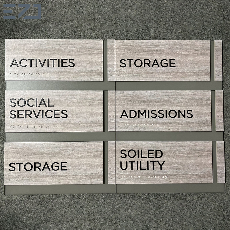 Ezd Personalized Hotel Stairs Floor Visual Guidance Signs with Ada Compliant Braille
