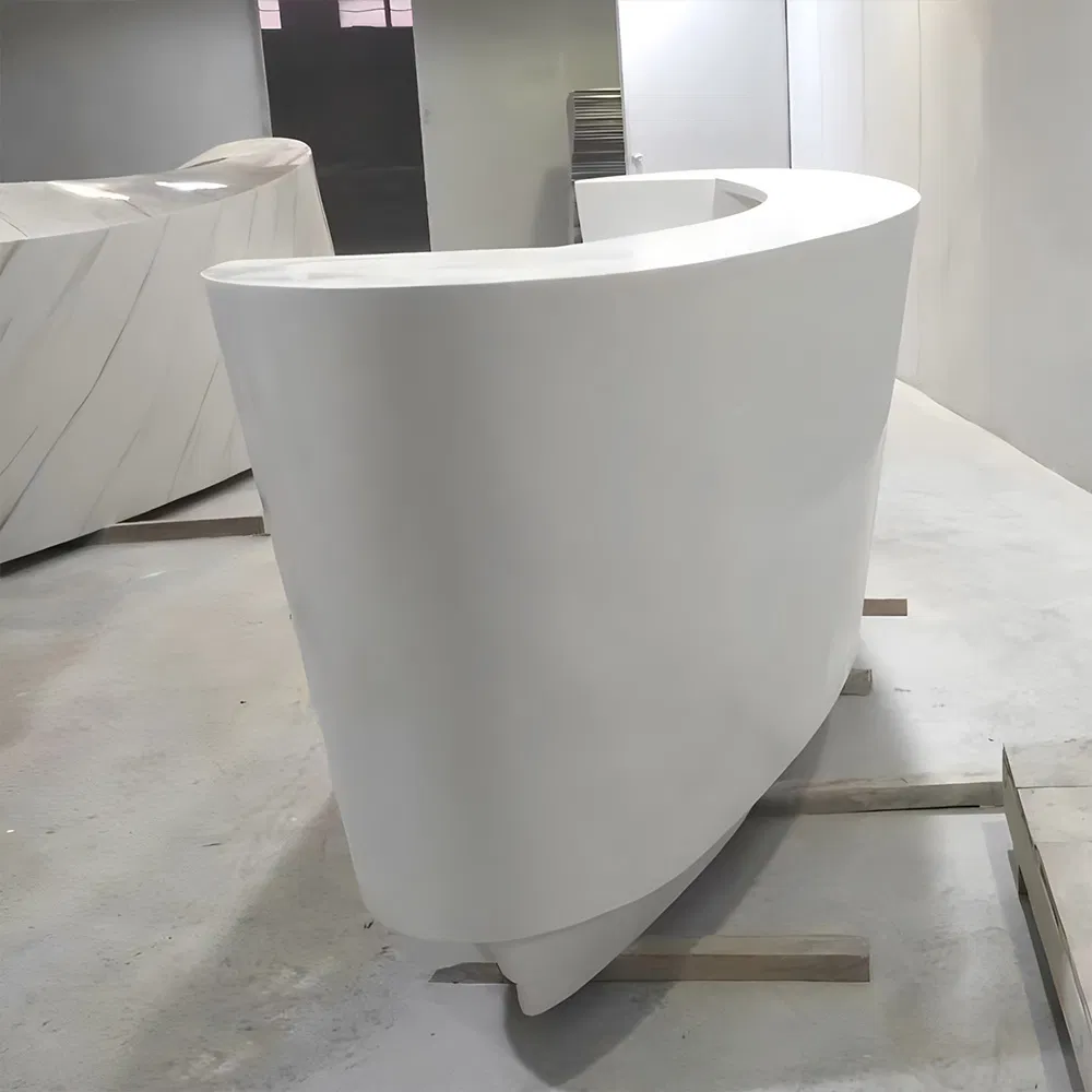 Stylish Modern Hotel Reception Desk Crafted From Durable Artificial Stone