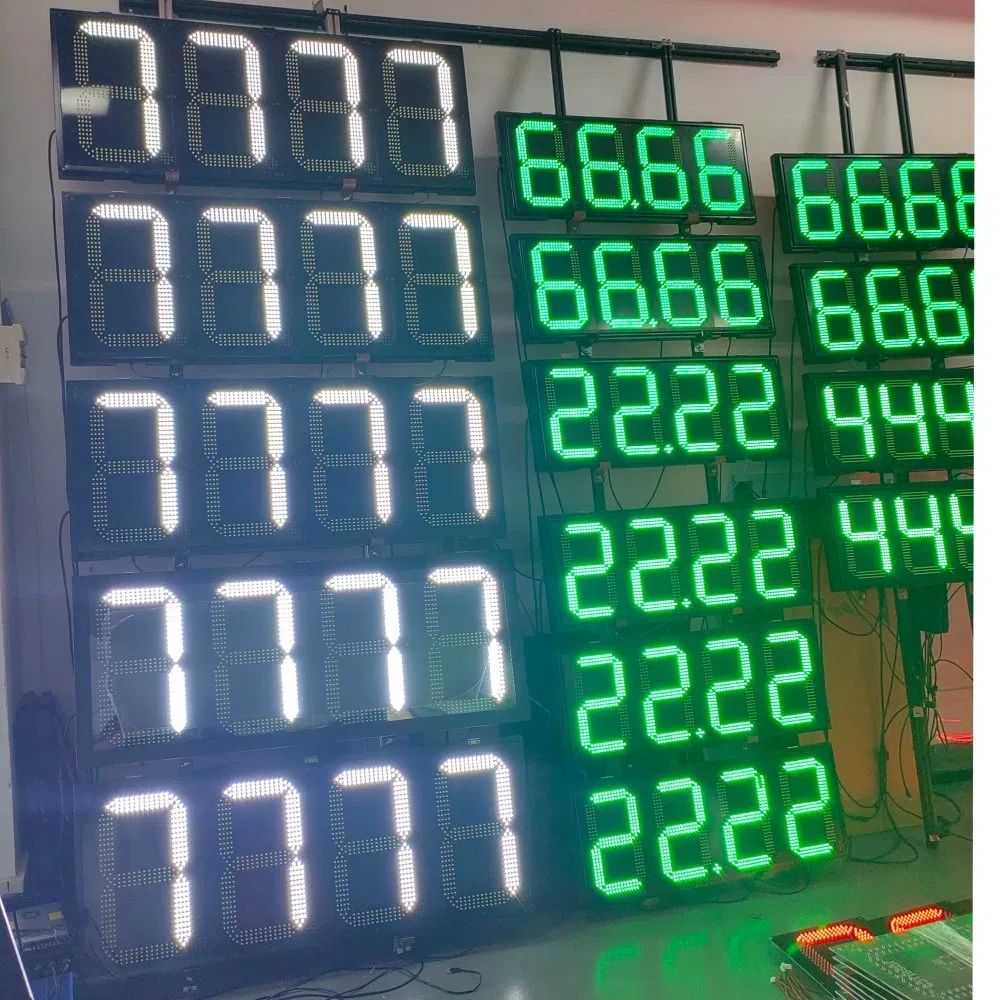 Bluewinled Gas Station LED Display Sign Board 7 Segment Billboard for Petrol and Diesel Price with Light Box