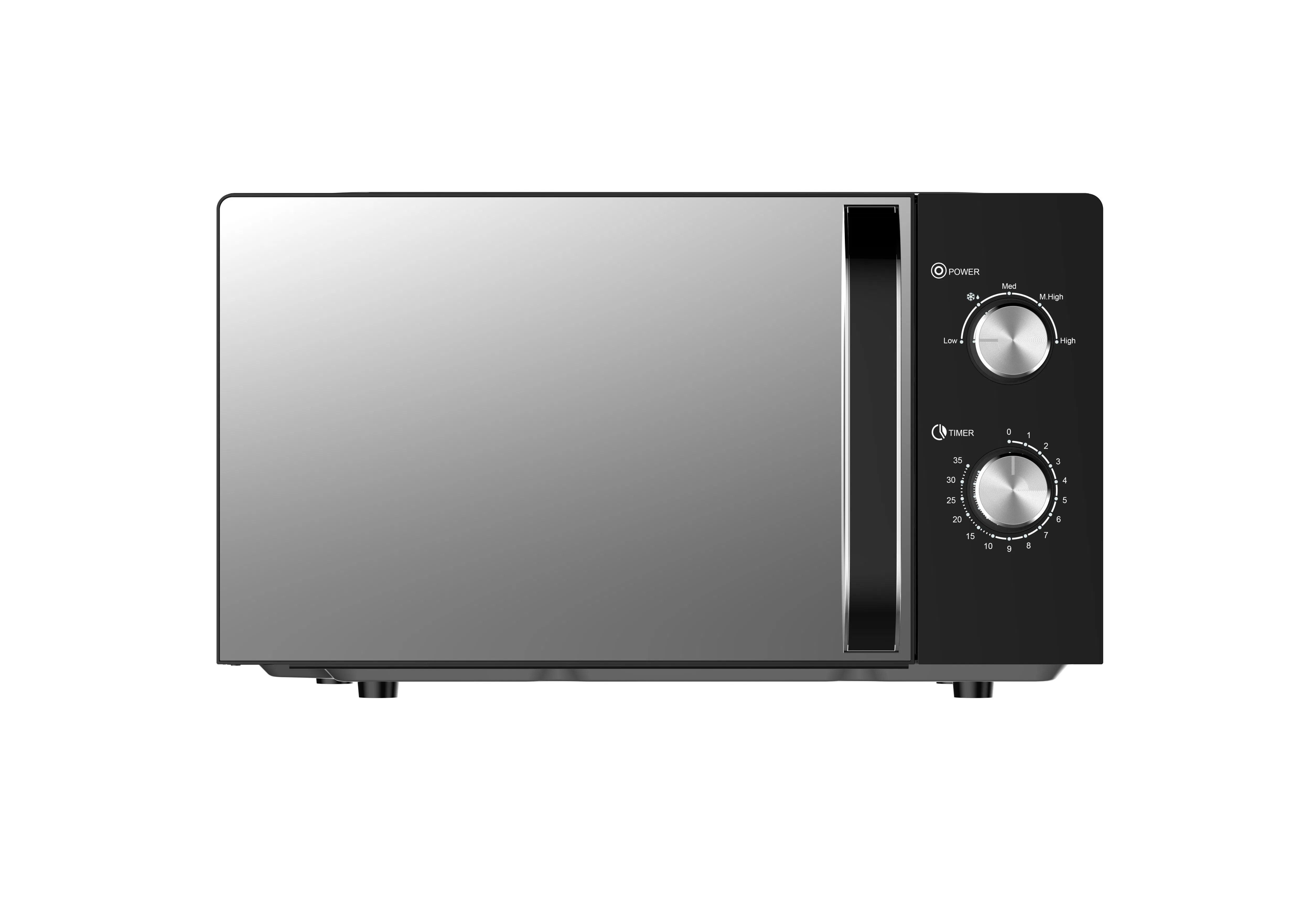 20L 700W Mechanical Countertop Microwave Oven with Turntable Defrost Function