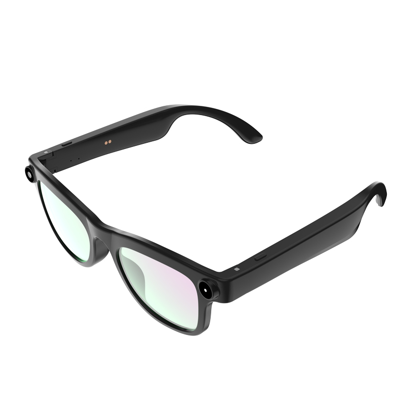 Ai Glasses with Voice Assistant Photo Video Call Music Control Translation Touch Control Black White