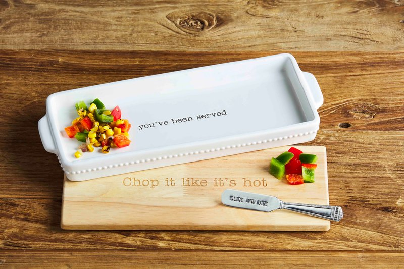 Stylish Ceramic Serving Tray with Wooden Lid and Spreader