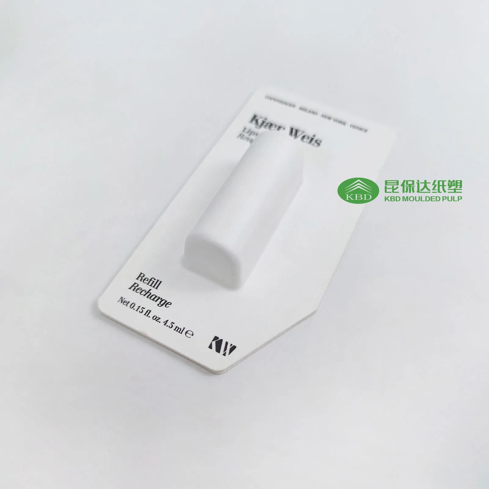 Kbd-Sustainable Lipstick Packaging Made From White Wet Pressed Pulp with Silk Printing