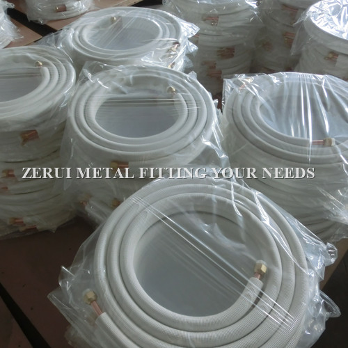 Insulated Air Conditioner Copper Pipe with 3/8 Pair Coil Insulation