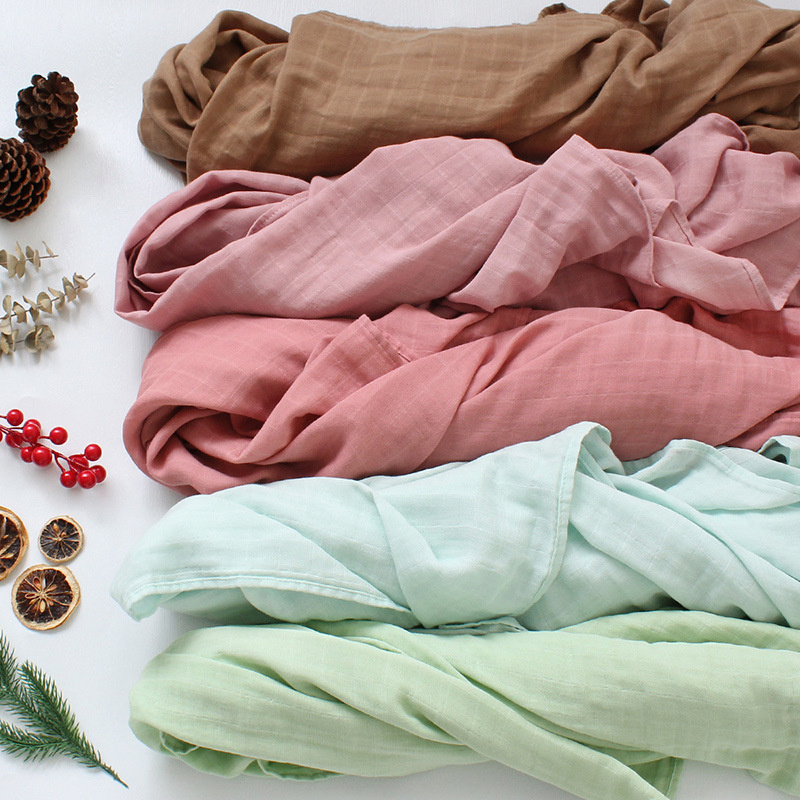 Solid Color Bamboo Cotton Muslin Blanket Baby Swaddle Blanket Baby Shading Cloth Muslin Swaddle