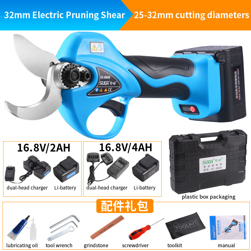 Electric Pruning Shears Professional Cordless Electric Pruning Battery Powered Scissors Tree Branch Pruner with Rechargeable Battery