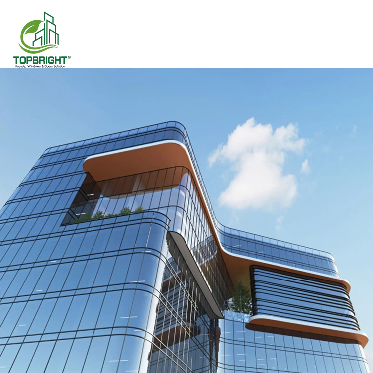Commerical Aluminum Triple Double Glaze Lowe Glass Facade Unitized Curtain Wall