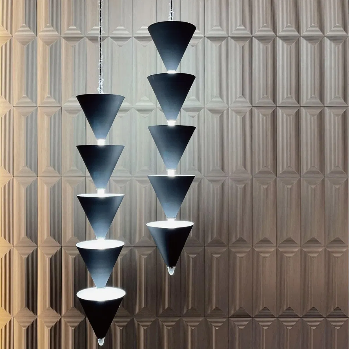 factory Export Concrete UHPC 3D colorful brick tiles for bar cafe hall Interior exterior Wall cladding eco-friendly Pyramid 100*300*20mm