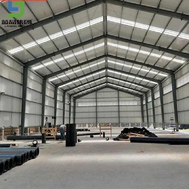 Modular Prefab Prefabricated Light Metal Steel Structure Frame Barn Poultry Chicken Coop Garage Villa Shed Warehouse Workshop Factory House Building