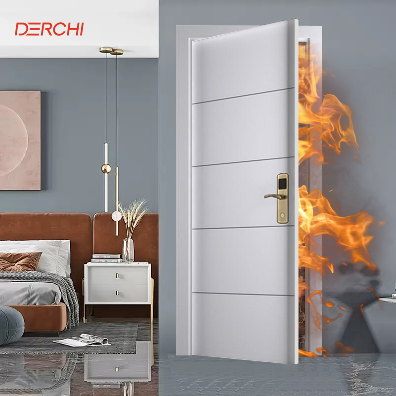 Bedroom Wood Soundproof Fire Interior Exterior Pivot Entry Indoor Fireproof Swing Wooden Door