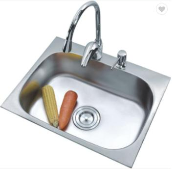 High Grade Material 304/201 Stainless Steel Single Bowl Press Kitchen Sink