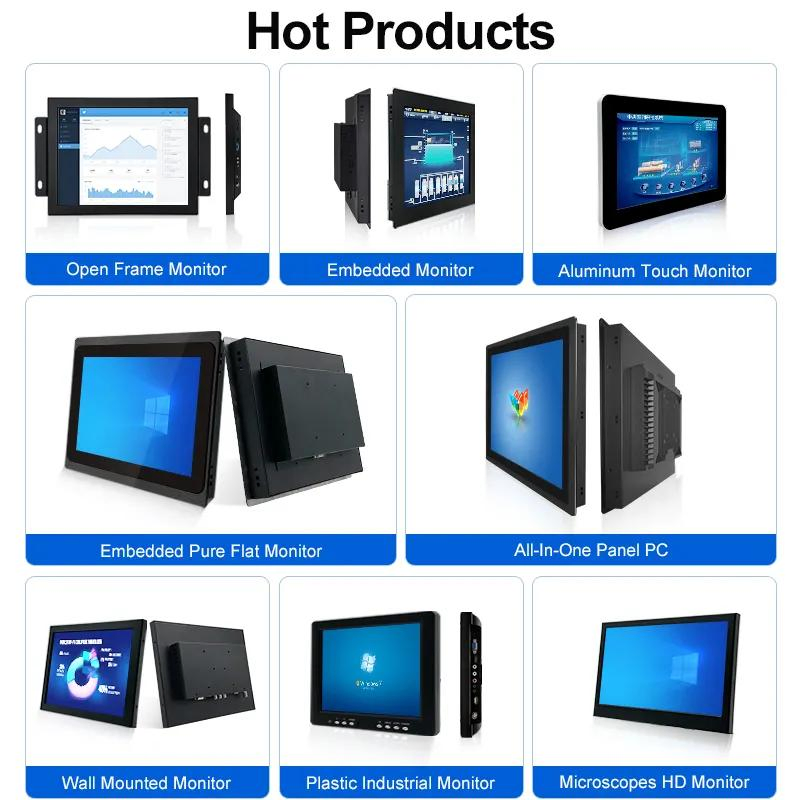 Wall Mounted 10 Inch Metal Casing Monitor Non Touch Panel PC Industrial LCD Monitor with HDMI, VGA, DVI Port