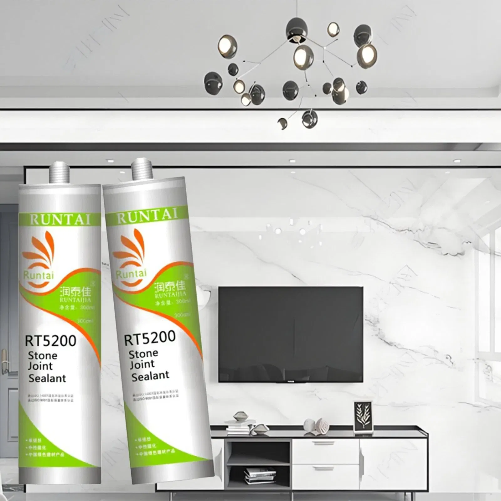 Runtai Neutral White Silicone Sealant Caulk Designed for Delicate Stone Applications